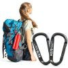 HZJD Black Aluminum Carabiner 110lb D-Shape Keychain 2-Pack Small-4