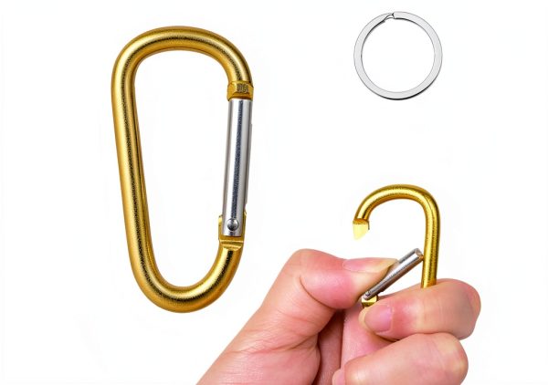 Sifniea 2" Aluminum Carabiner Set with 40 Keyrings D‑Shape Design-1