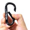 HZJD Black Aluminum Carabiner 110lb D-Shape Keychain 2-Pack Small-3