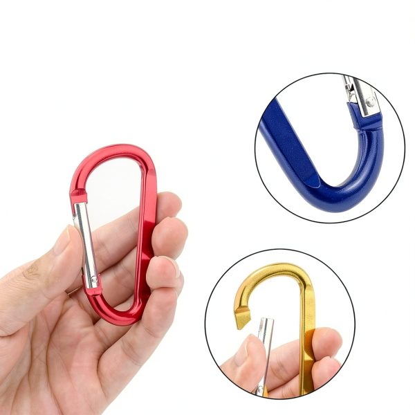 Aluminum Carabiner Craebuer D Shape Mini Hook 5 Color Pack 15g-1