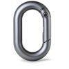 CooBigo 25mm Oval Carabiner Clip Black Metal Keychain 10pcs-1
