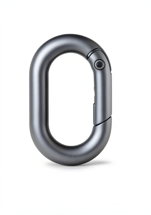 CooBigo 25mm Oval Carabiner Clip Black Metal Keychain 10pcs-1