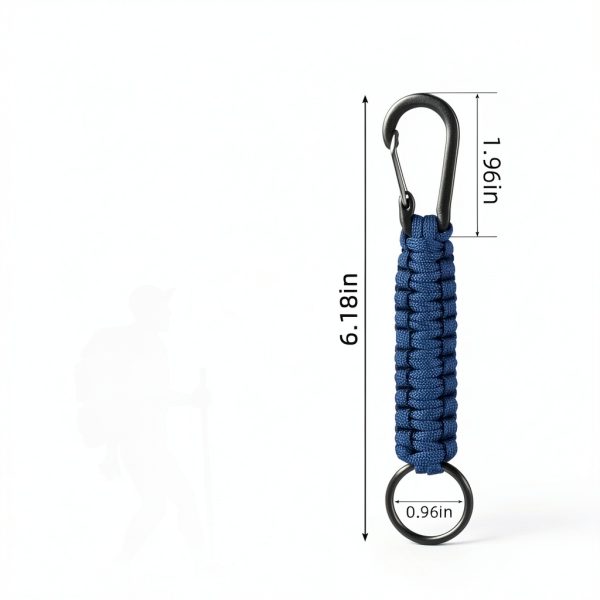Yuntop Paracord Keychain Carabiner 6‑Pack Military Colors Polyester-5