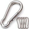 CAIDMOS Stainless Steel Carabiner 5 Pack 3.15 Inch Heavy Duty Silver-0