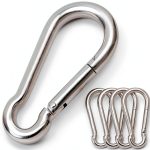 CAIDMOS Stainless Steel Carabiner 5 Pack 3.15 Inch Heavy Duty Silver-0