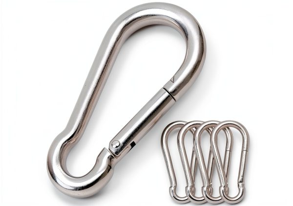 CAIDMOS Stainless Steel Carabiner 5 Pack 3.15 Inch Heavy Duty Silver-0