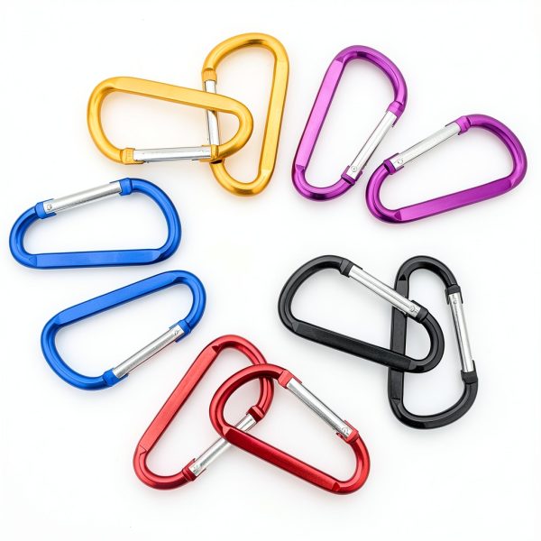 Aluminum Carabiner Craebuer D Shape Mini Hook 5 Color Pack 15g-5