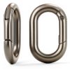CooBigo 25mm Oval Carabiner Clip Black Metal Keychain 10pcs-0