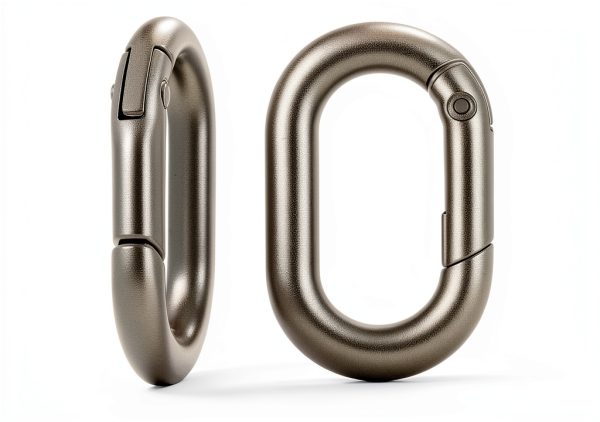 CooBigo 25mm Oval Carabiner Clip Black Metal Keychain 10pcs-0