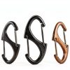 Carabiner Black Metal S-Shape 24 Count Rewoalzx Key Lock-0