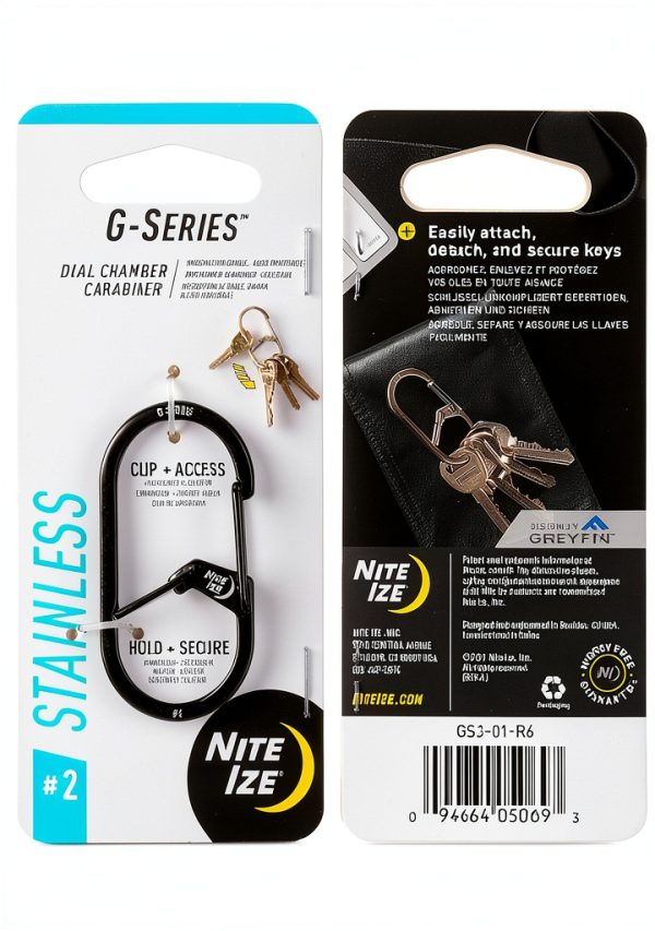 Nite Ize G-Series Dual Chamber Carabiner Size #3 Stainless Steel-3