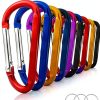 Aluminum Carabiner Craebuer D Shape Mini Hook 5 Color Pack 15g-0