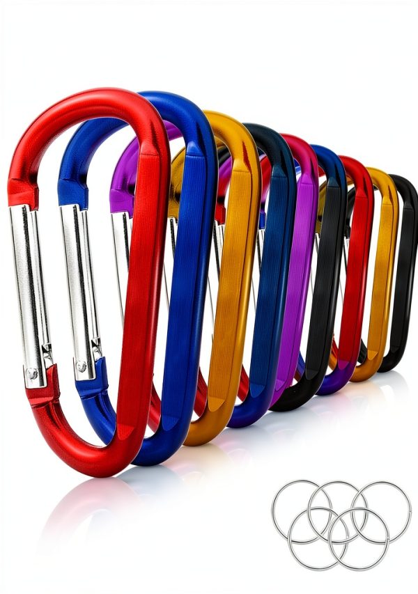 Aluminum Carabiner Craebuer D Shape Mini Hook 5 Color Pack 15g-0