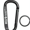 HZJD Black Aluminum Carabiner 110lb D-Shape Keychain 2-Pack Small-2