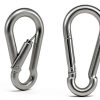 CAIDMOS Stainless Steel Carabiner 5 Pack 3.15 Inch Heavy Duty Silver-1
