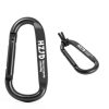 HZJD Black Aluminum Carabiner 110lb D-Shape Keychain 2-Pack Small-1