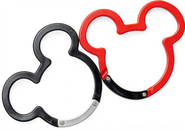 Aluminum Carabiner 2PCS Set by ChUmta Red Black Small Keychain Clips-0