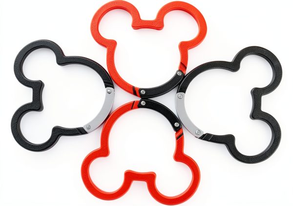 Aluminum Carabiner 2PCS Set by ChUmta Red Black Small Keychain Clips-3