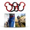 Aluminum Carabiner 2PCS Set by ChUmta Red Black Small Keychain Clips-4